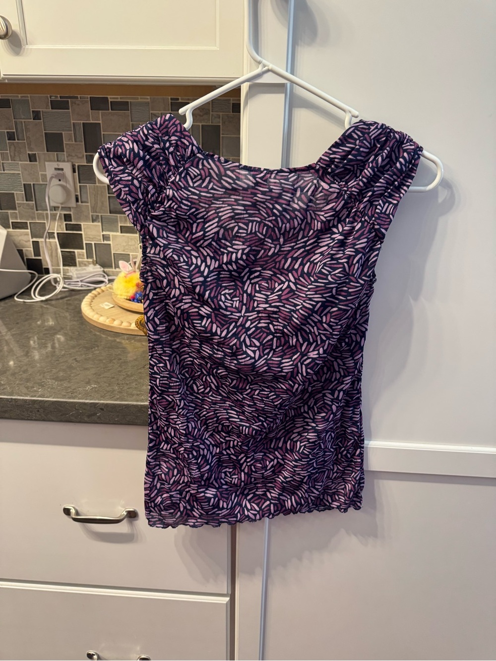 Merona Purple Patterned Ruffle Neck Camisole - Picture 2 of 3